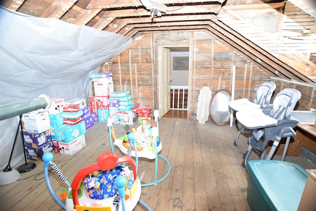 view of unfinished attic