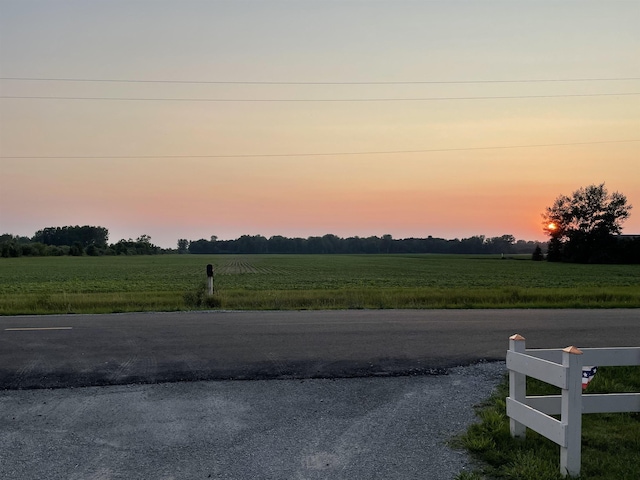 view of road featuring a rural view