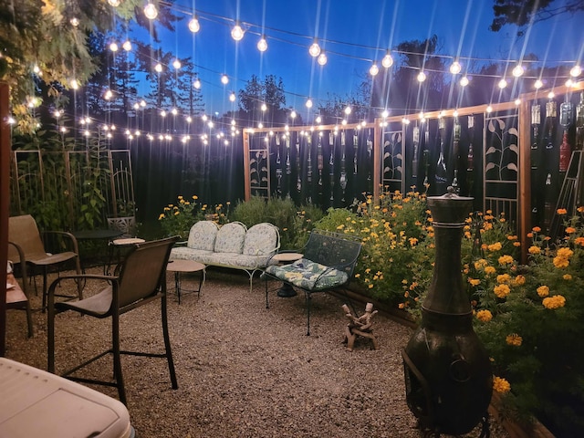 view of patio featuring a fenced backyard