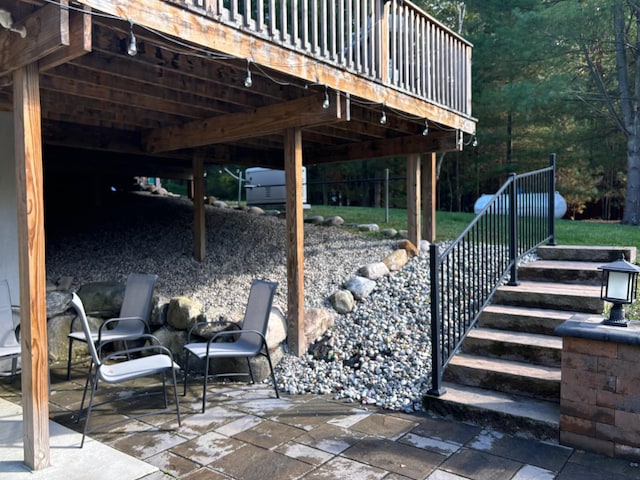 view of patio with stairs