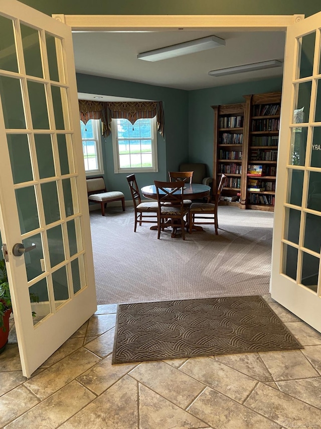 dining room featuring french doors