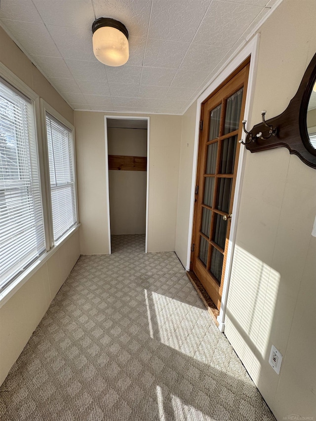 interior space featuring a closet and carpet flooring