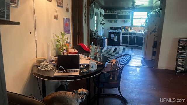 dining room featuring a ceiling fan