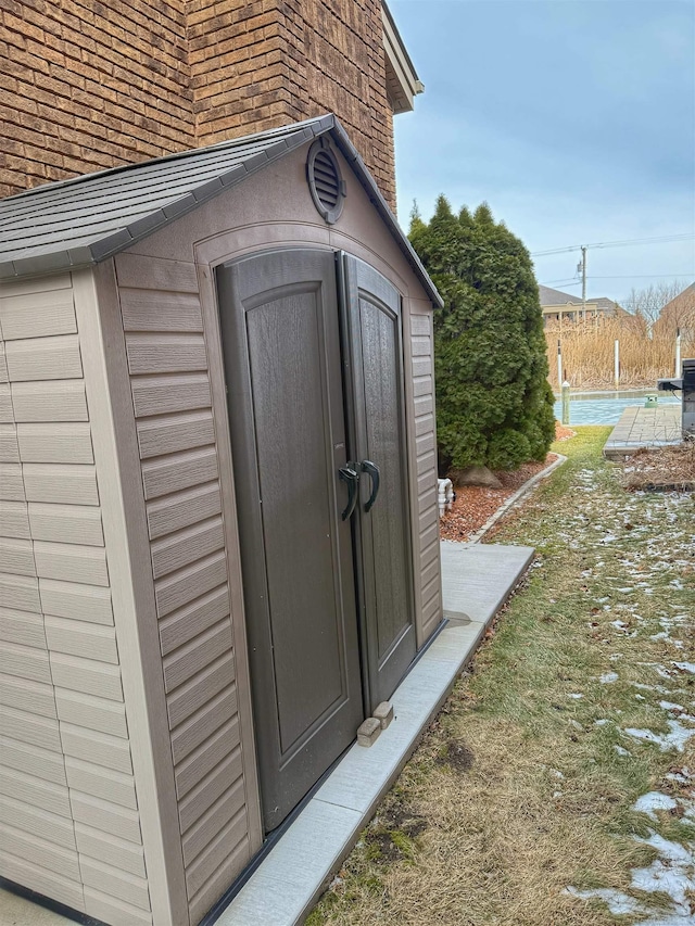 view of shed