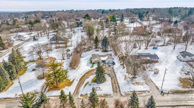 view of snowy aerial view