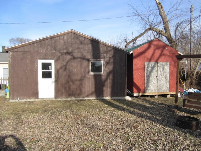 view of shed