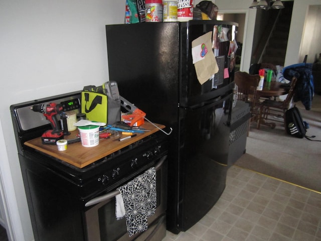 kitchen with black appliances