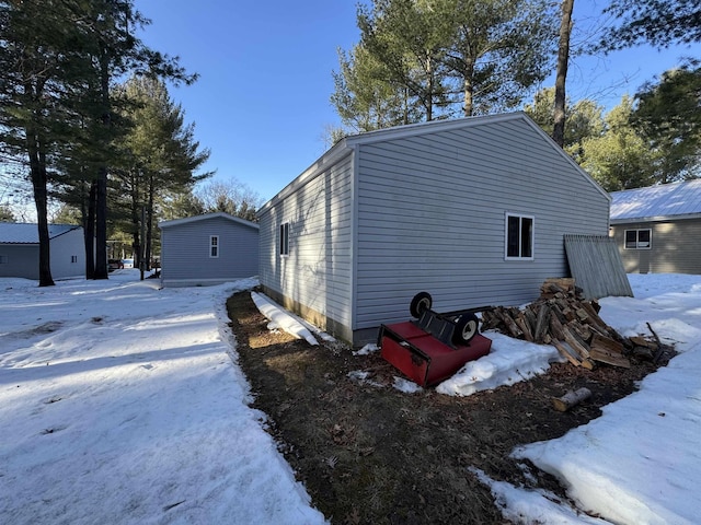 view of snowy exterior