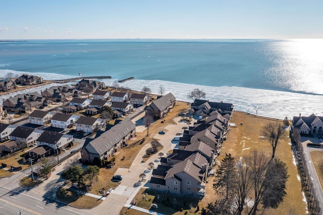 25540 Waterview Dr, Harrison Twp, MI 48045 - birds eye view of property featuring a water view, a view of the beach, and a residential view