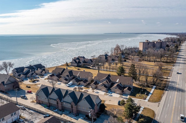 25540 Waterview Dr, Harrison Twp, MI 48045 - bird's eye view featuring a water view and a residential view