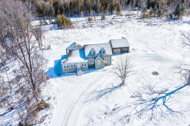 view of snowy aerial view