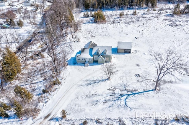 view of snowy aerial view