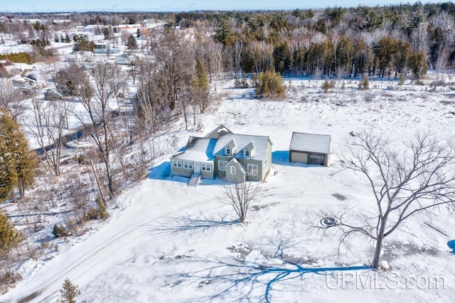 view of snowy aerial view