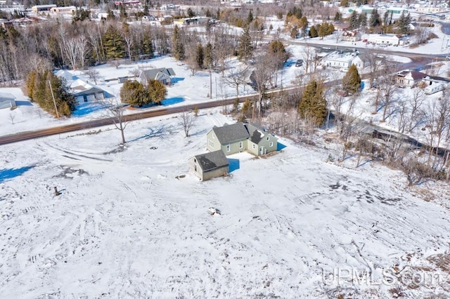 view of snowy aerial view