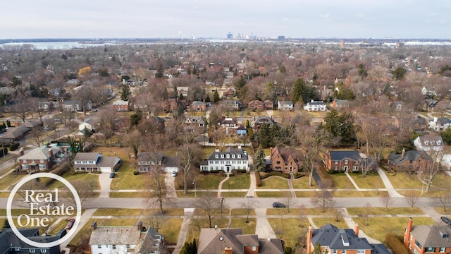 drone / aerial view with a residential view