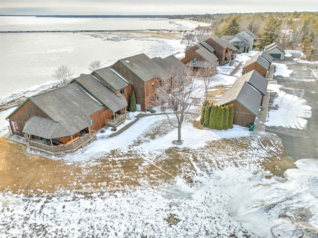 view of snowy aerial view