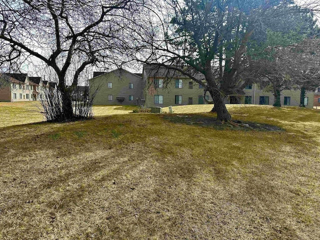 view of yard featuring central air condition unit