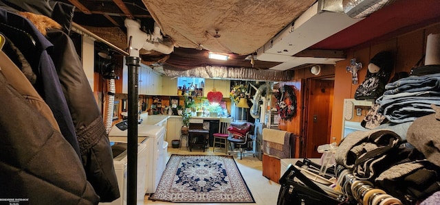 interior space featuring washer and clothes dryer