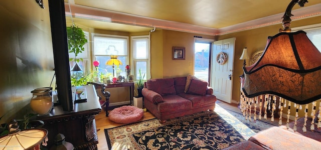 living room with baseboards