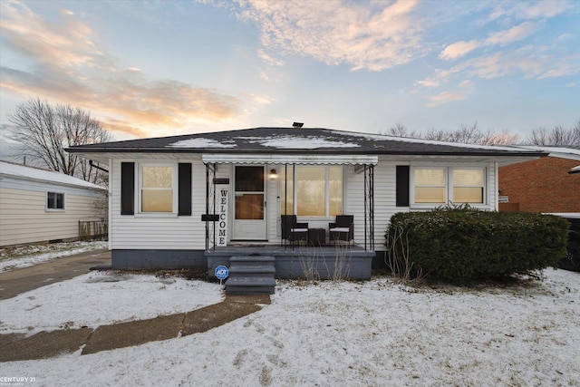 bungalow featuring a porch