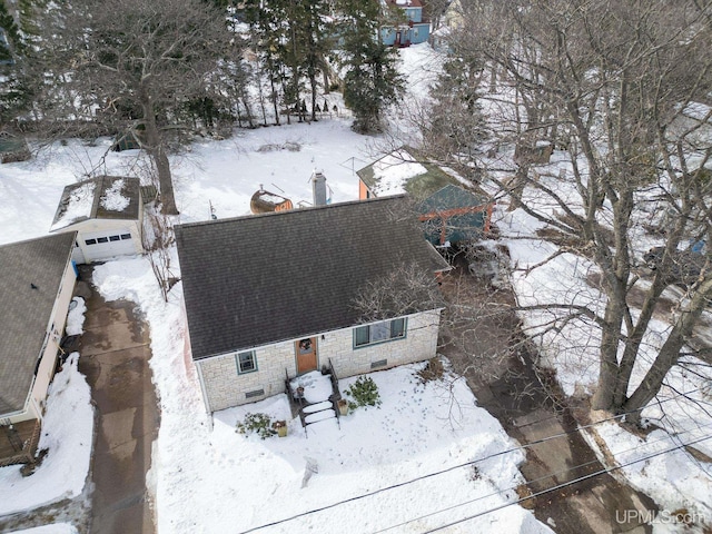 view of snowy aerial view