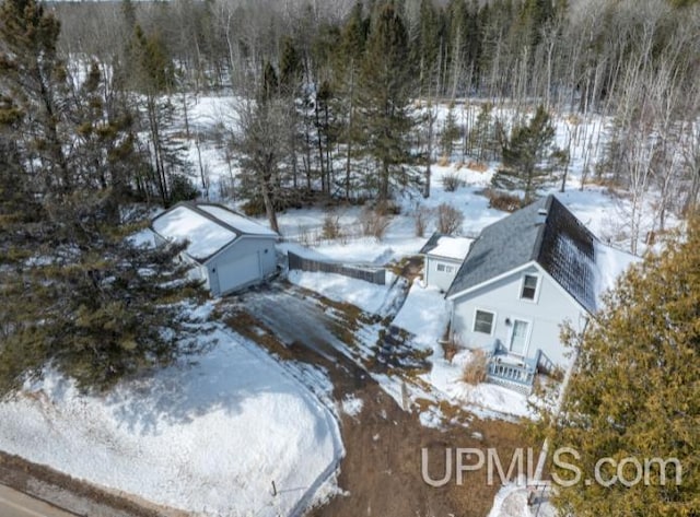 view of snowy aerial view