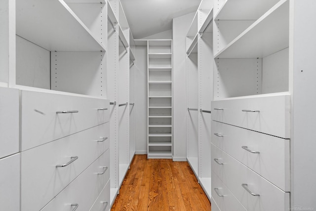 spacious closet featuring light wood-type flooring