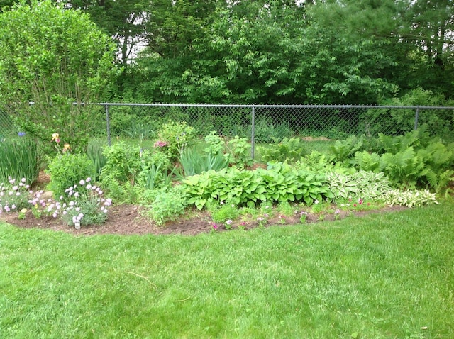 view of yard with fence