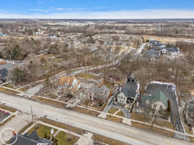 aerial view with a residential view