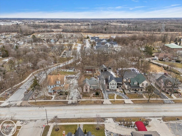 drone / aerial view with a residential view