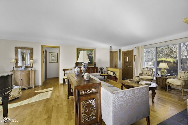 living room featuring light wood finished floors