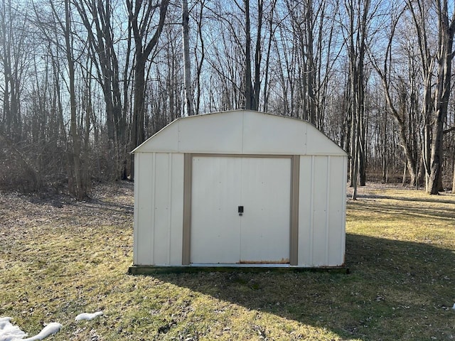 view of shed