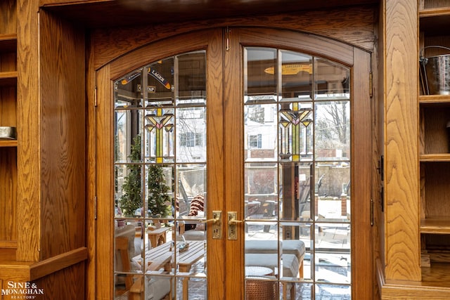 interior details featuring french doors