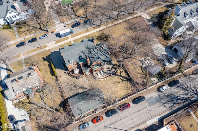 aerial view with a residential view