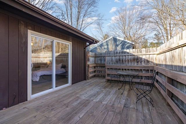 wooden terrace with fence