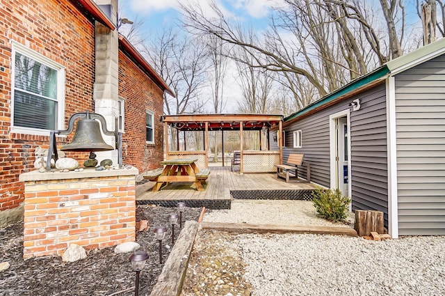 view of yard featuring a deck