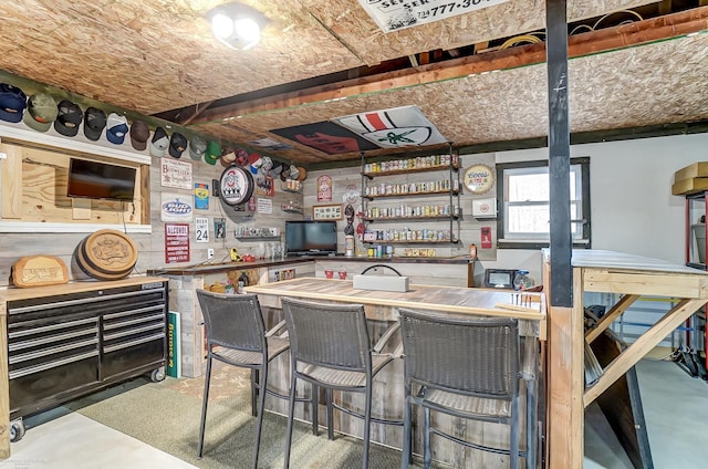 kitchen with concrete floors