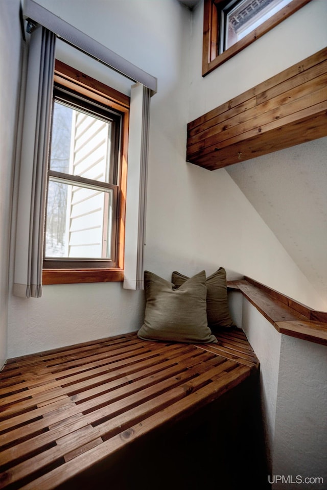 interior space with vaulted ceiling