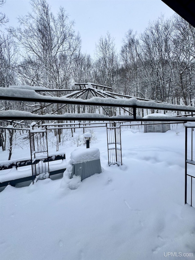 view of snowy yard