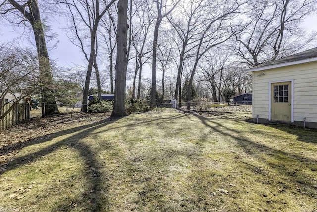 view of yard with fence