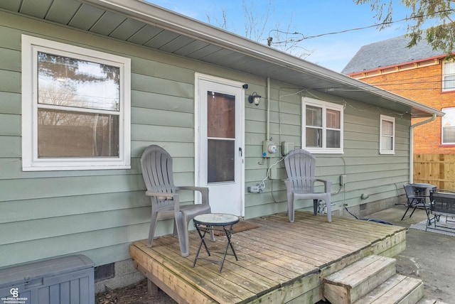 wooden terrace with fence