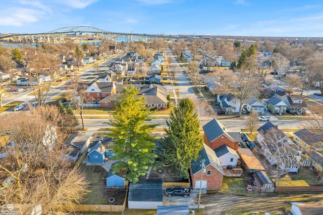 bird's eye view with a residential view