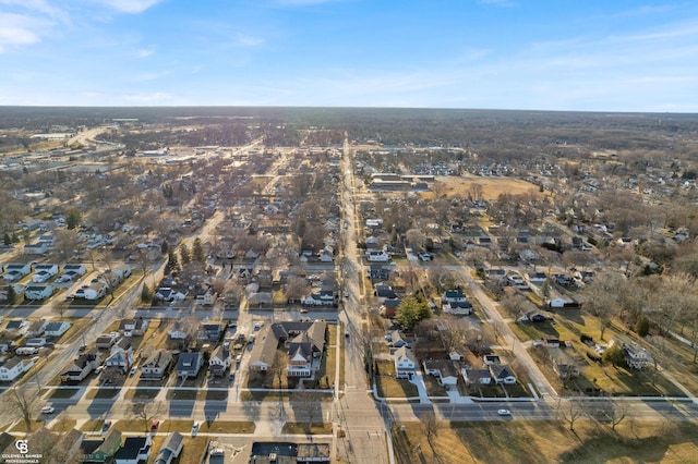 bird's eye view featuring a residential view