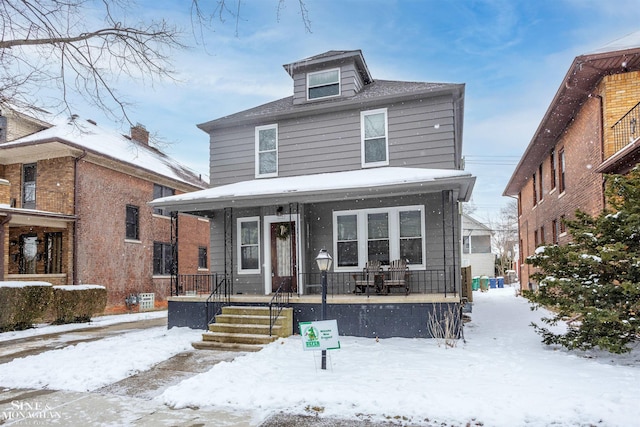 traditional style home featuring a porch