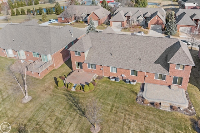 aerial view with a residential view