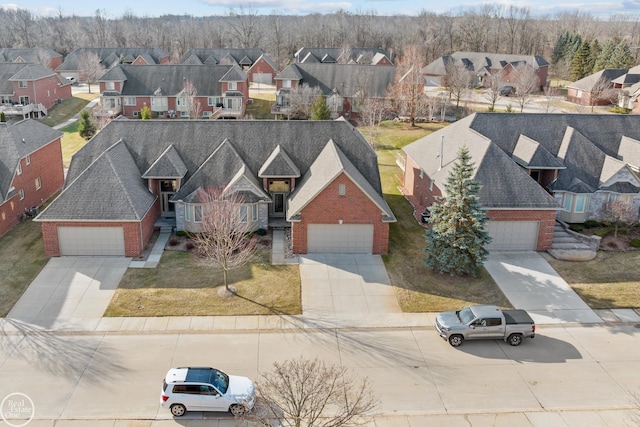 aerial view featuring a residential view