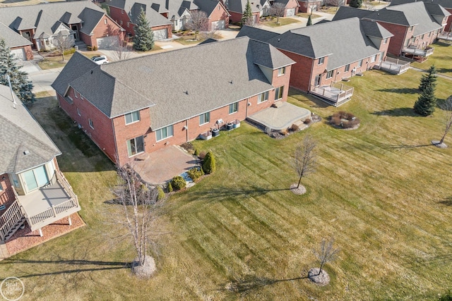 bird's eye view featuring a residential view