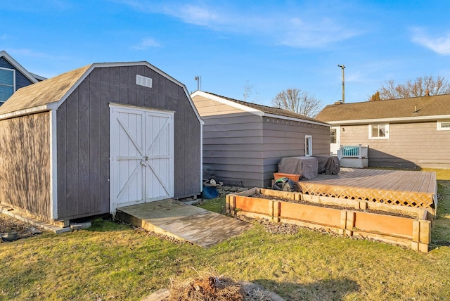 view of shed