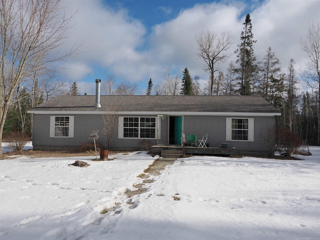 view of single story home