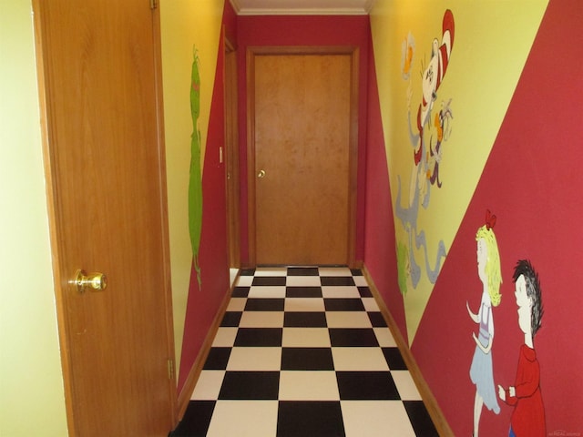 hallway featuring tile patterned floors